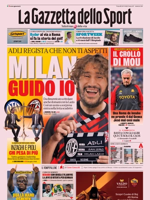 Prima pagina La Gazzetta dello Sport - 29 settembre 2023