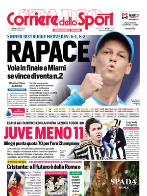 Prima pagina Corriere dello Sport (30 marzo 2024)