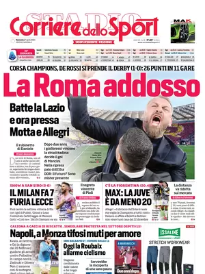 Prima pagina Corriere dello Sport (7 aprile 2024)