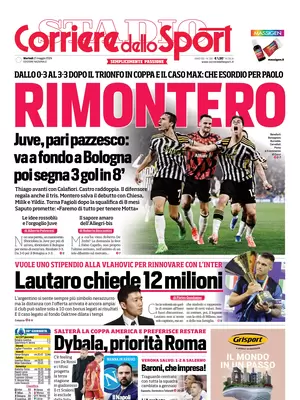 Prima pagina Corriere dello Sport (24 maggio 2024)