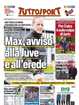 Prima pagina Tuttosport (5 maggio 2024)