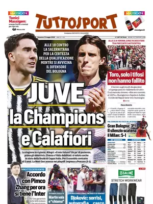 Prima pagina Tuttosport (12 maggio 2024)