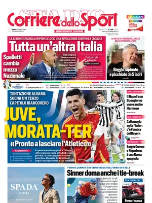 Prima pagina Corriere dello Sport (22 giugno 2024)