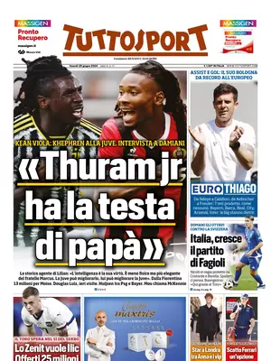 Prima pagina Tuttosport (28 giugno 2024)