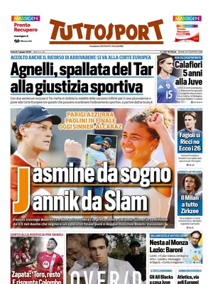 Prima pagina Tuttosport (7 giugno 2024)