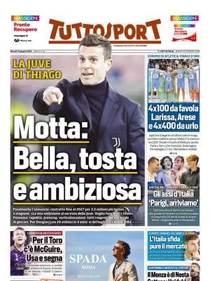 Prima pagina Tuttosport (13 giugno 2024)