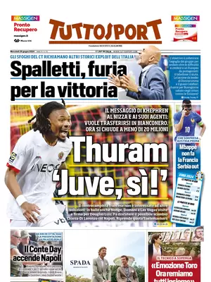 Prima pagina Tuttosport (26 giugno 2024)